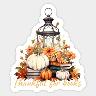Thankful for Books Sticker